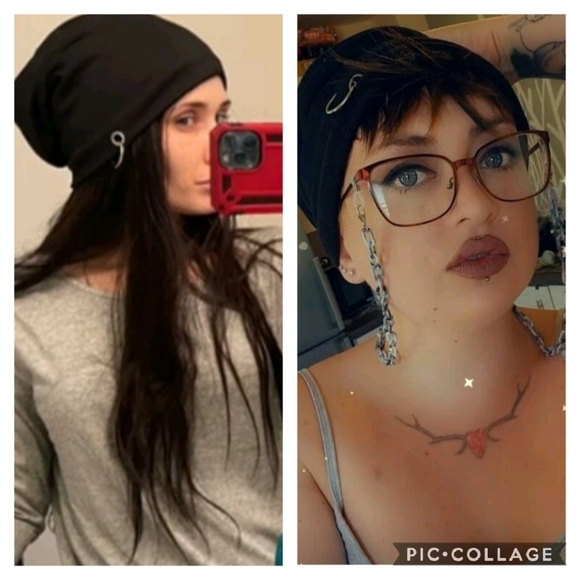 Slouch beanie hat with o-ring detail - Picture 5 of 15